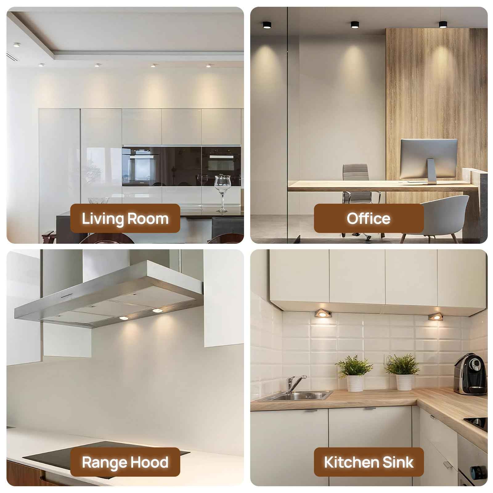 Zogluxme 6-Pack Dimmable GU10 LED Bulbs, 50W Equivalent, 3000K/4200K/6000K Adjustable White, 7W, 600 Lumens, Spotlight, Indoor, ABS & Aluminum, High Efficiency, 100-120V, 60Hz