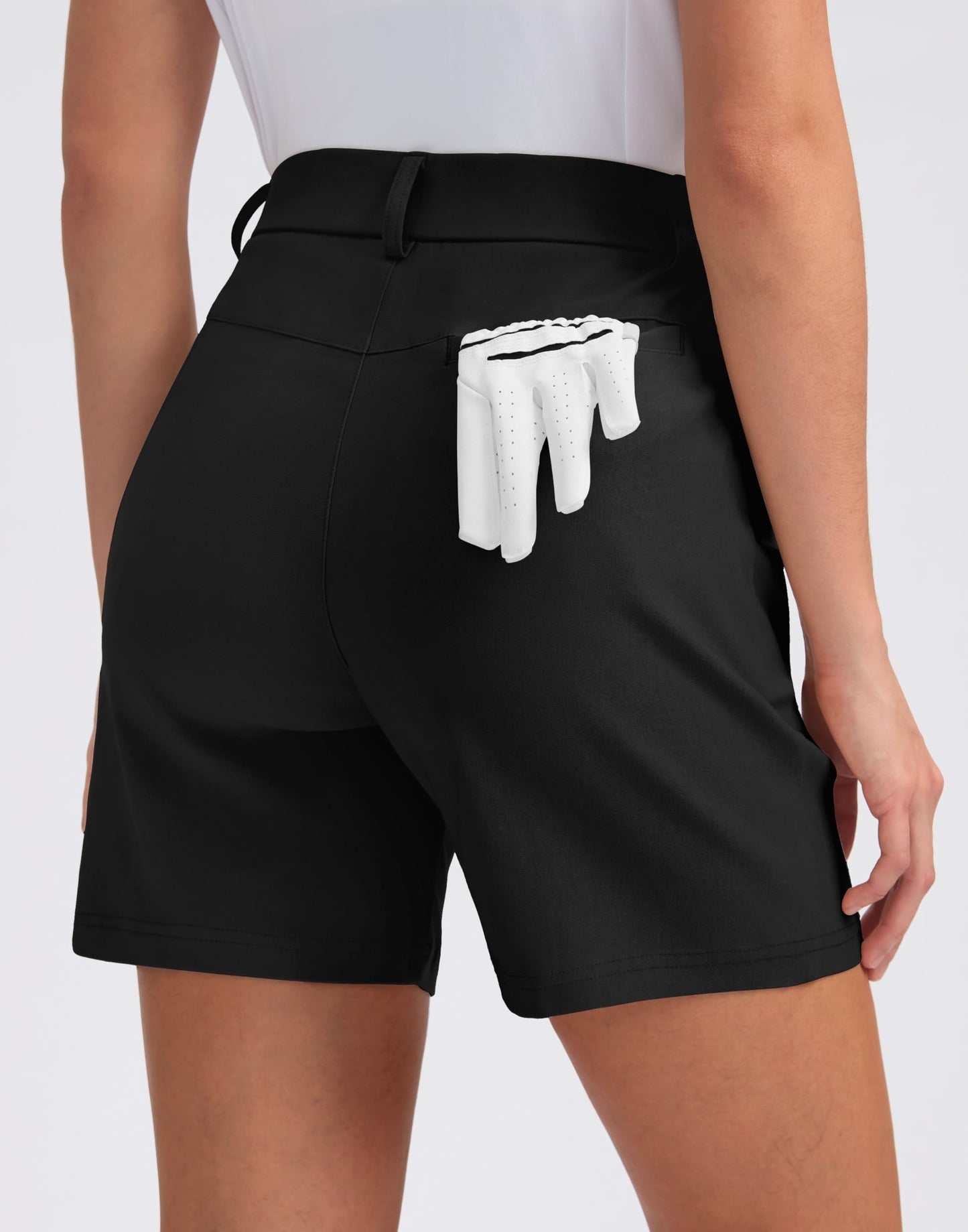 G Gradual 5" Women's Golf Shorts Stretchy Lightweight Outdoor Hiking Shorts with Pockets Shorts for Women Casual Summer, Black, Large