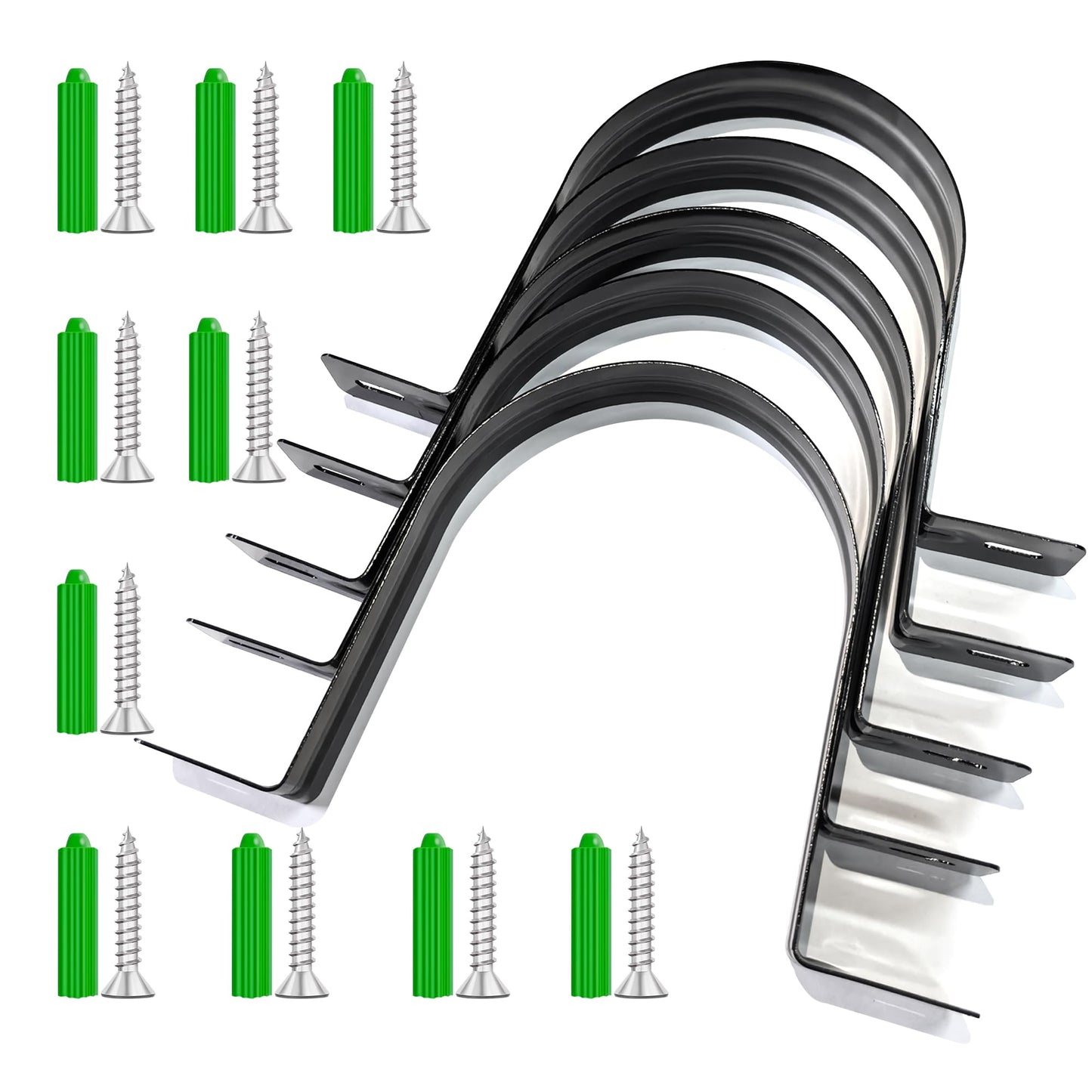 Pertresion Dust Collection Hose and Pipe Holder Adjustable Hangers Bracket, Don’t Broken Like Plastic After Long Time, Durable Spray Iron, 5 PCS (Black, 4 Inch)