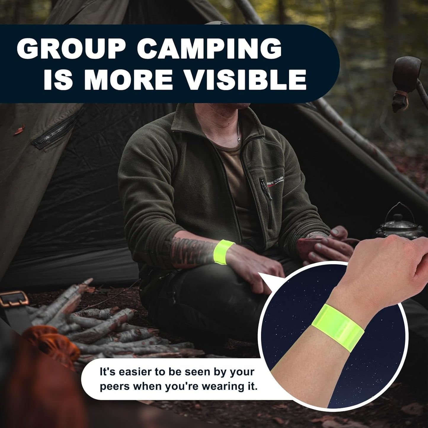 Skiennix Reflector Band Snap Bracelet - 30 Pcs High Visibility Safety Bands for Night Jogging & Cycling