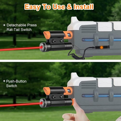 Bug Salt Gun Laser Sight - Red Dot Beam Compatible with Gel Ball Blasters | Includes 2 Sets of Batteries