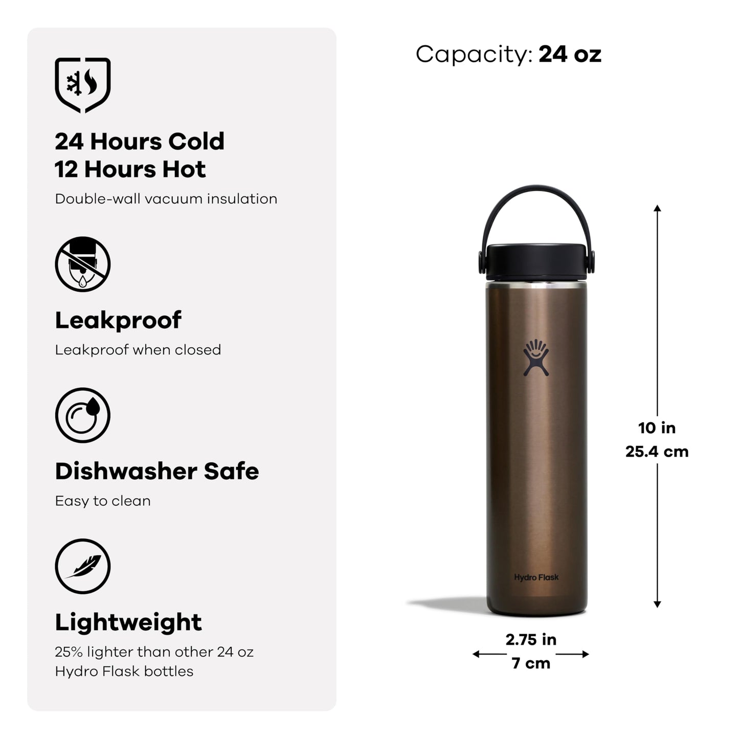 Hydro Flask 24 Oz Lightweight Trail Series Wide Flex Cap Serpentine - Hiking Water Bottle