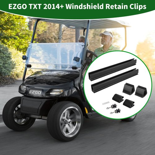 Cartalia EZGO TXT 2014-up Windshield Retaining Clips Kit with Screw Bolts, Golf Cart Windshield Mounting Sash Clips Replacement Only Fit 1"x1" Front Struts Rail for EZGO TXT 2014+ Gas/Electric Models