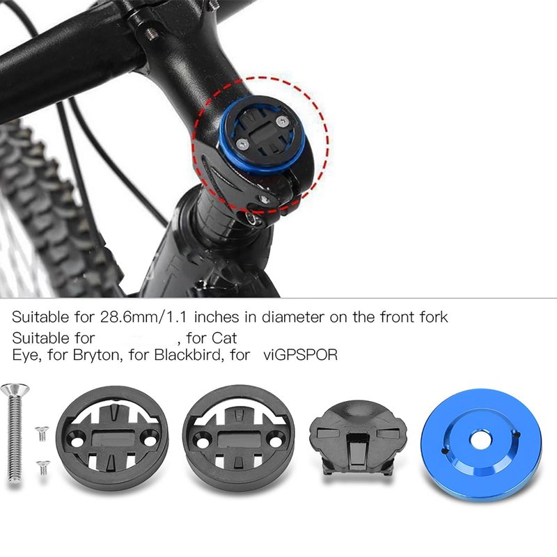 Road Bike Computer Holder Stem Top Cover Stopwatch GPS Speedometer Mount (Blue) Bike Stem Mount Stem Mount