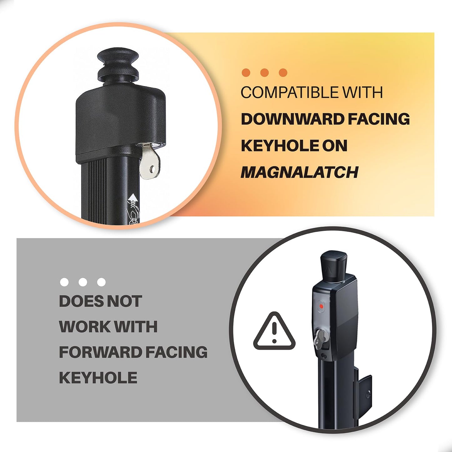 4 Pack 62462 Magna Latch Replacement Keys for Yard, Garden, and Pool Gate Safety Latches Compatible with D&D MagnaLatch Series 2 (Old Style) & LokkLatch Downward-Facing Keyhole