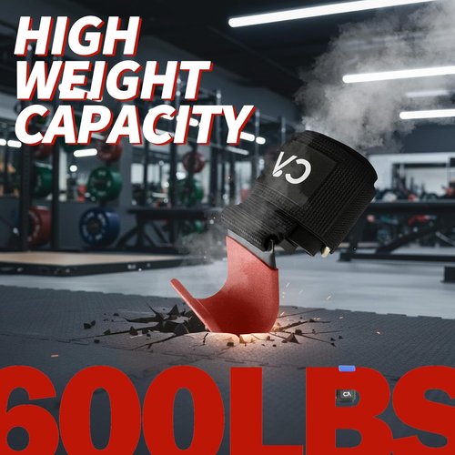 Heavy Duty Steel Weight Lifting Hooks by [Brand Name] - Neoprene Padded Wrist Straps for Secure Grip | Ideal for Deadlifts, Pull Ups & Strength Training