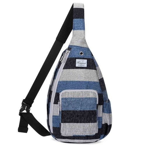 Kamo Sling Backpack Chest Shoulder Bag Crossbody Cycling Travel Hiking Daypack for Men Women With Earphone Hole