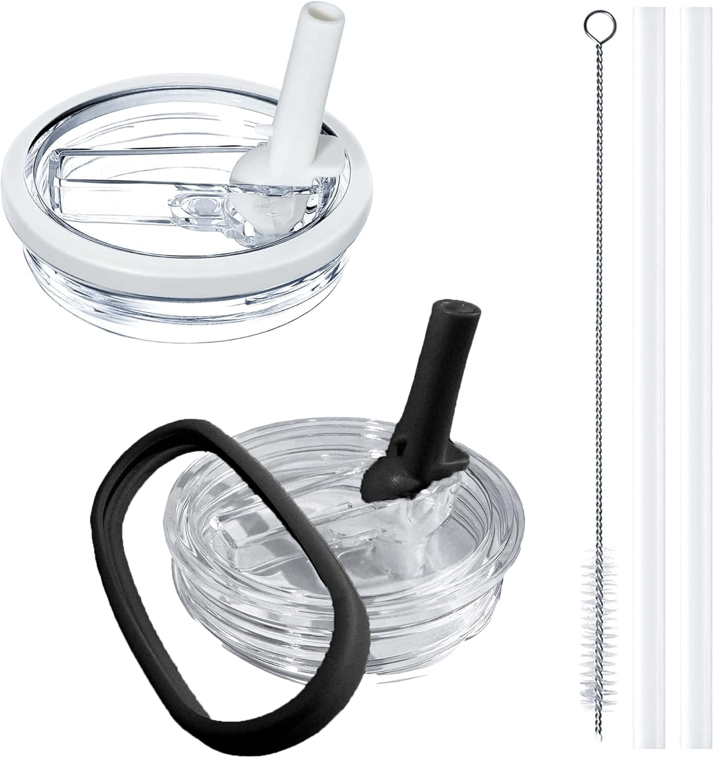 Stanley 40oz Cup Lid - Leak Proof Flip Straw Design | BPA Free White & Black Set for H2.0 Tumbler