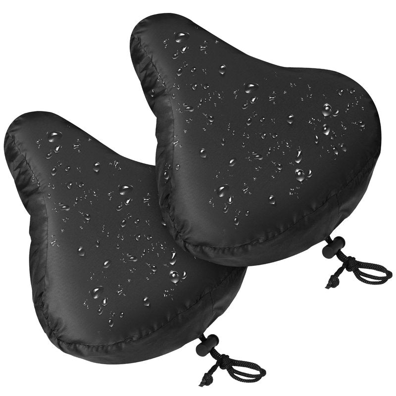 Zacro Waterproof Bike Seat Rain Cover 2 Pack, Bicycle Seat Cushion Protector Sun Dust Snow Proof, Washable for Mountain Road City Bikes