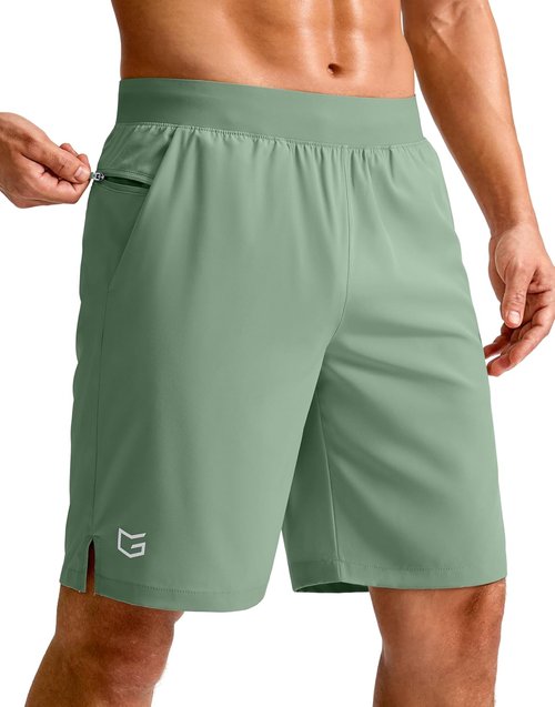 G Gradual Men's Athletic Running Shorts - Lightweight Quick-Dry Workout Shorts with Zipper Pocket | 7"/5"/9" Sizes