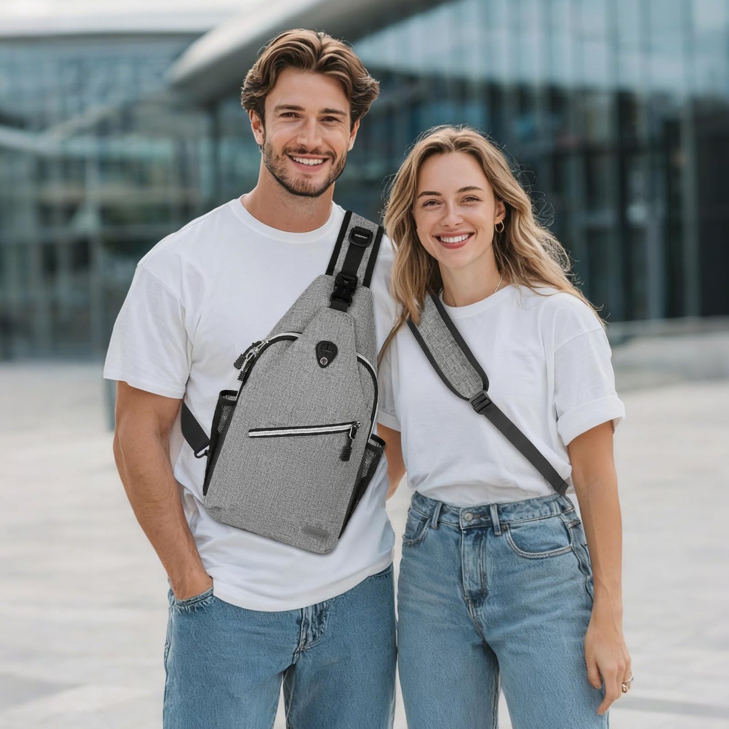 MOSISO Small Sling Bag for Men, Crossbody Shoulder Chest Daypack Bag