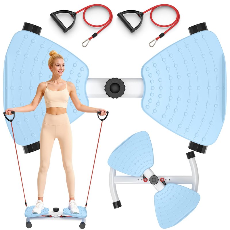 Viphope Waist Twister Machine Exercise, Ab Machine Adjustable Waist Twisting Fitness Tool,Noiseless Ab Twister Board for Women Men,Anti-Slip Home Gym Workout Equipment 300 lbs Weight Capacity-Pink