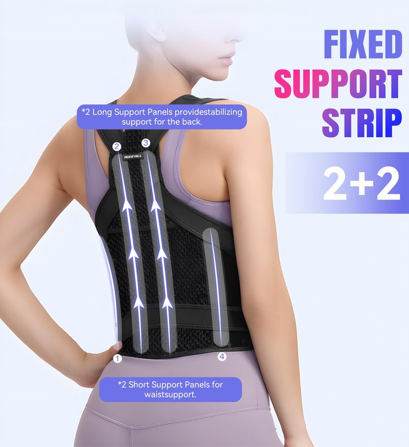 ZIMAOSHAN Posture Brace for Women & Men - Adjustable Back Brace for Spine Alignment, Shoulder Support, and Pain Relief from Scoliosis & Hunchback – Comfortable Posture Corrector Brace (Medium)