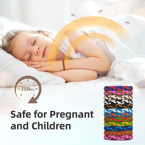 BuggyBands 12 Pack Mosquito Repellent Bracelets, DEET-Free Natural Bands, PU Leather Insect & Bug Repellent Wrist Bands for Kids & Adults, Individually Wrapped