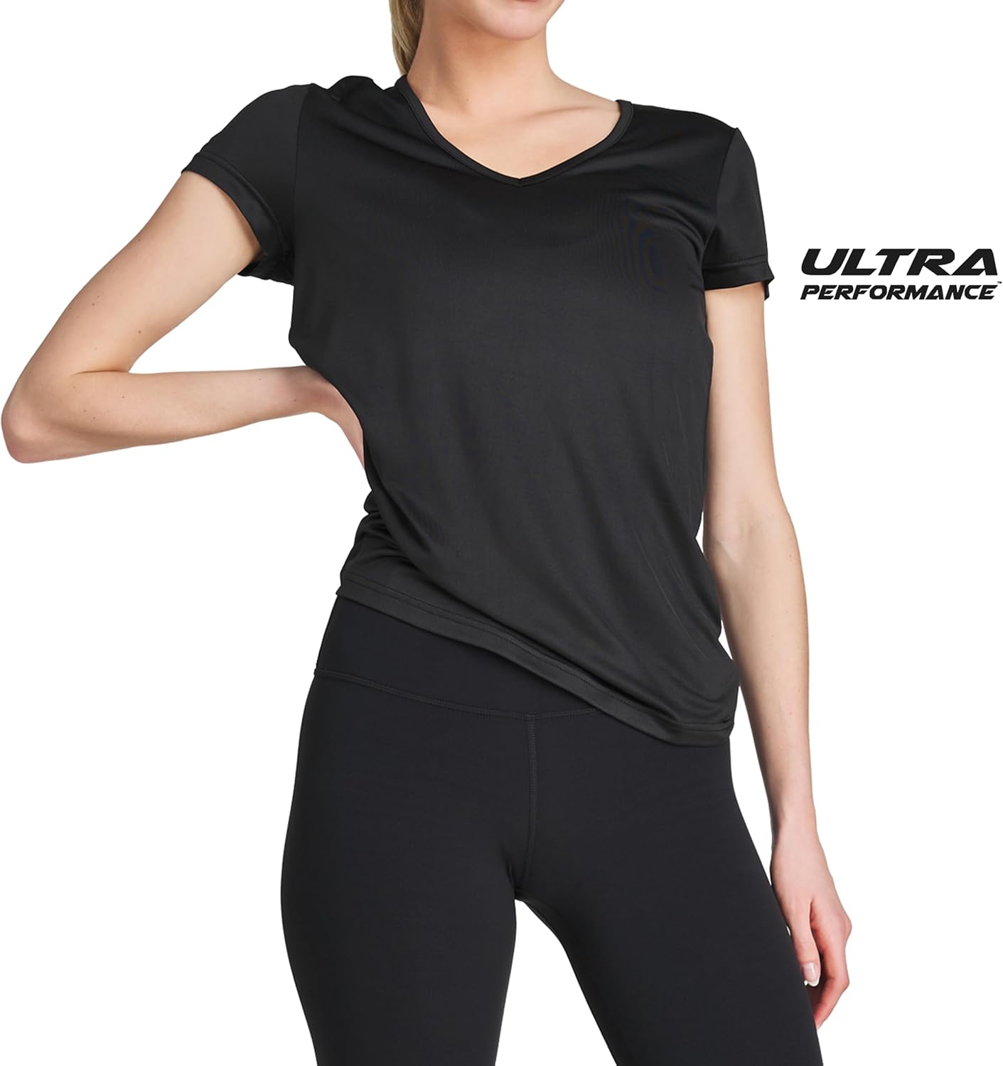 Skiennix Women's V-Neck Activewear T-Shirts - 3 Pack Short Sleeve Workout Tops for Gym & Yoga