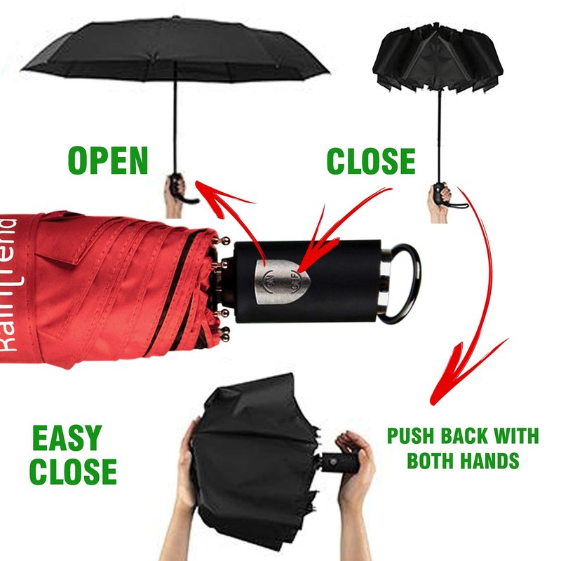 NEW 2 PCS Windproof Umbrellas for Rain Compact Umbrella for Men and Mini Umbrella for Women Automatic Open Close Umbrella Folding Sun Umbrella UV Protection - Bundle