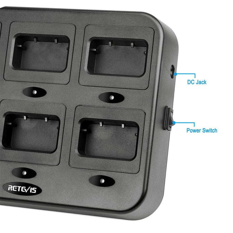 Retevis RT27 RT27V Walkie Talkies Charging Base, Six-Way Charger Station (Not for RT22), Multi Unit Rapid Gang Charger, Compatible with Retevis RT27 RT27V 2 Way Radios (1 Pack)