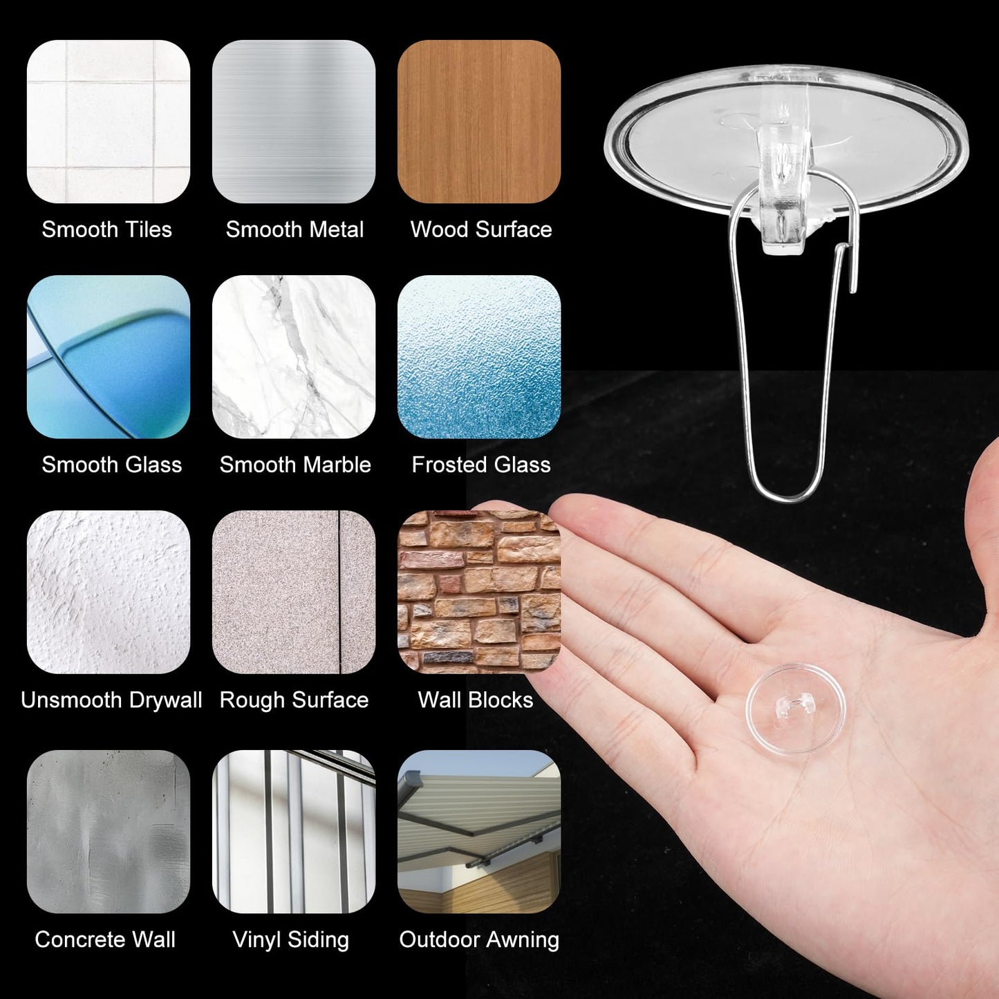 KKONHII 150 Pack Self-Adhesive Ceiling Hooks for Hanging, No-Drill Removable Wall Hanger Sticky Transparent Discs with Metal Hooks for Festival Wedding Birthday Party Decorations