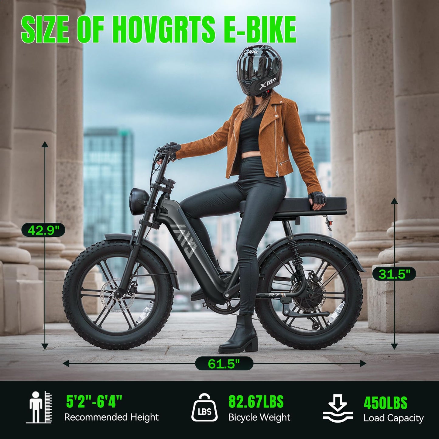 TST Electric Bike for Adults 1500W Peak 20" Fat Tire All-Terrain E-Bike 60 Miles Electric Dirt Bike for Road Sand Mountain Snow - 48V 15AH Battery