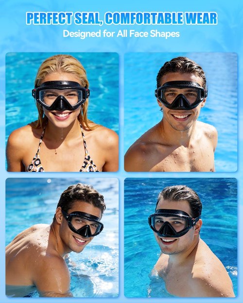 Aegend Diving Mask - Panoramic Anti-Fog Goggles for Snorkeling & Scuba Diving | Comfortable Fit with Mesh Bag