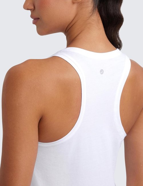 CRZ YOGA Pima Cotton Racerback Tank Top - Soft, Comfortable Sleeveless Shirt for Women | Perfect for Workouts