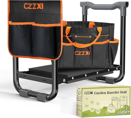 CZZXI Garden Kneeler and Seat - Heavy-Duty Gardening Stool with Tool Pouch | Comfortable & Durable Design