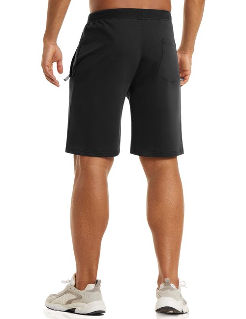 CRYSULLY Men Shorts Running Athletic Gym Shorts Man for Summer Training Fitness Joggers Black 36
