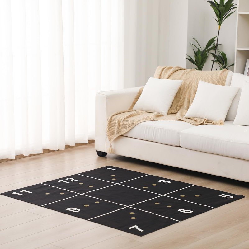 Maasechs Fitness Precision Mat Home Workout Equipment 4.6' x 4' x 2.2 mm Large Exercise Rubber Non Slip Mat for Yoga Pilates Cardio Fitness Home Gym Floor