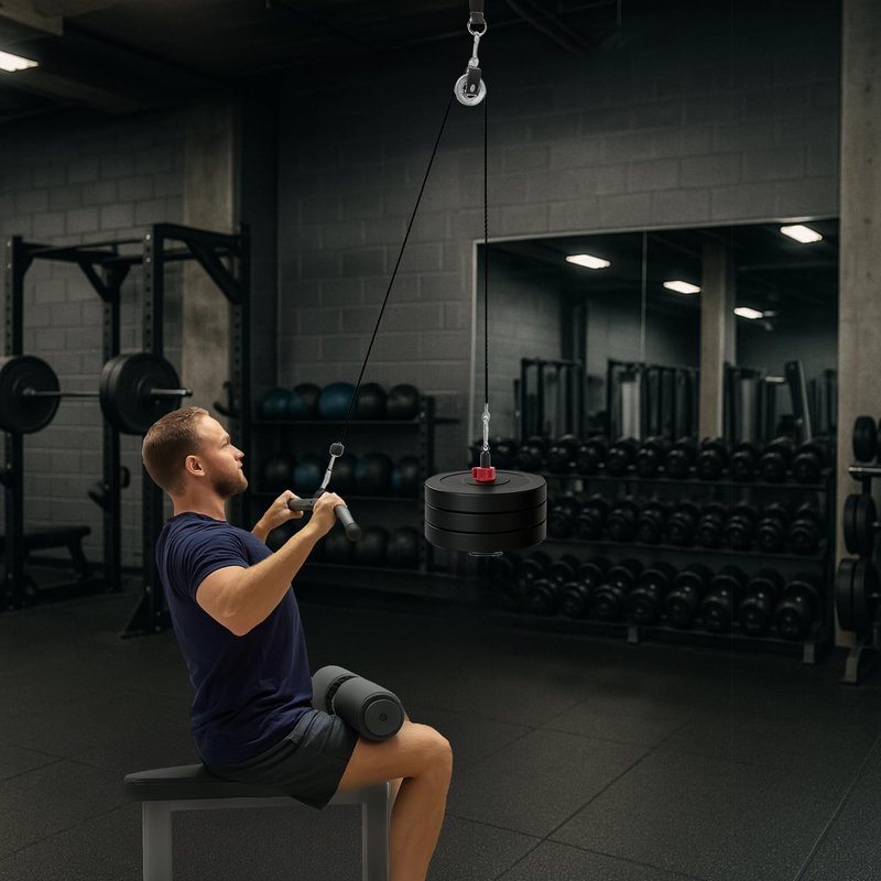 wantiekid Single Cable Pulley System for Home Gym - 86-Inch Machine Featuring a Smooth Aluminum Alloy Pulley Wheel for LAT Pull Down, Tricep Pushdown, Back, Arm & Shoulder Workouts with Loading Pin