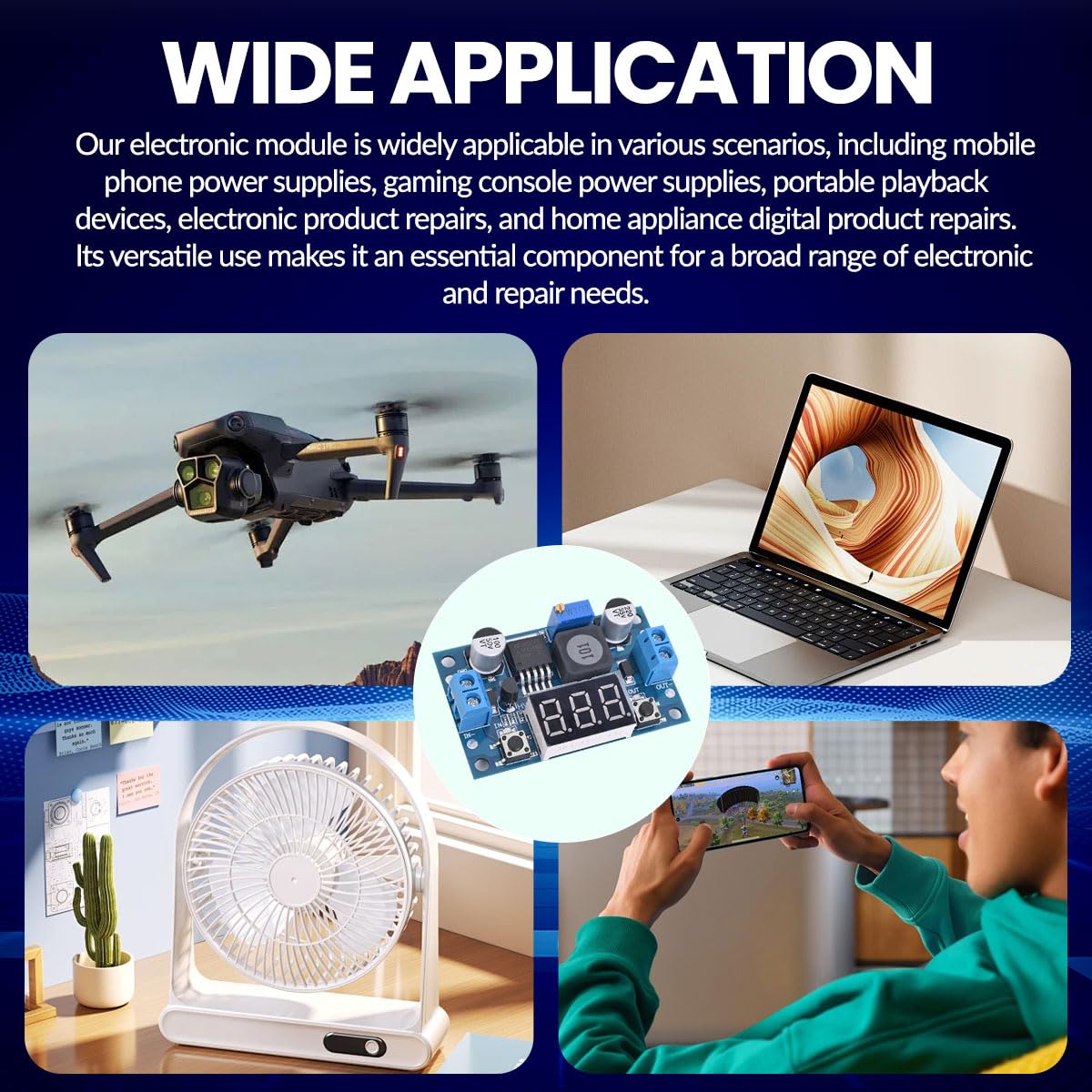 Seloky LM2596 Adjustable DC-DC Step-Down Buck Converter Module with LED Voltmeter Display, Voltage Regulator 4.0-40V Input to 1.25-37V Output Power Supply Module (Pack of 2)