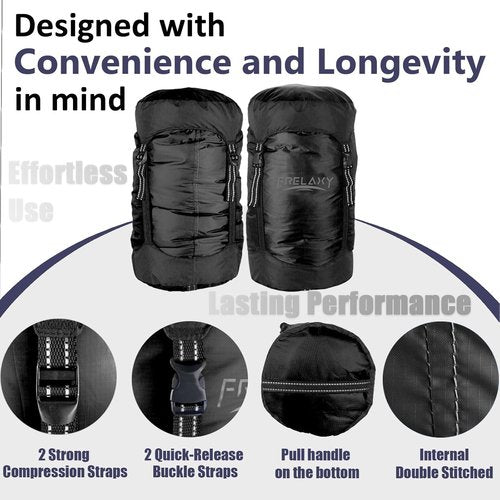 Frelaxy Compression Sack - Ultralight & Water-Resistant Stuff Sack | 11L/18L/30L/45L/52L for Camping & Hiking