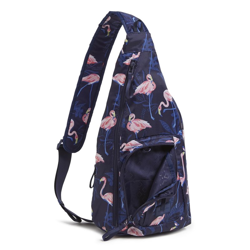 Ripstop Sling Backpack, Flamingo Party, One Size
