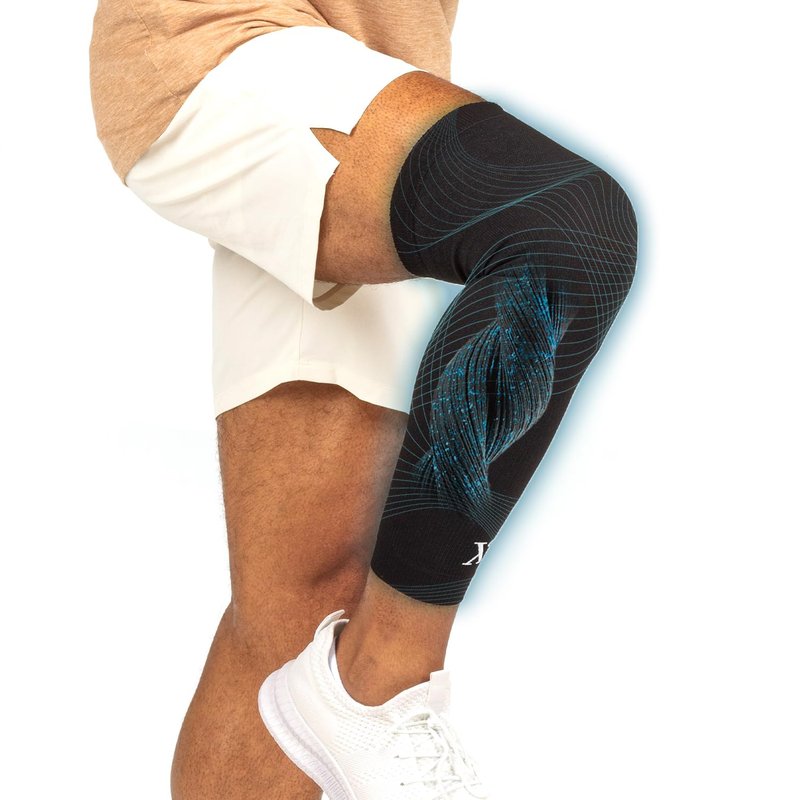 NUFABRX Medicine-Infused Pain Relieving Leg Compression Sleeve for Men and Women with Leg/Knee Pain, Arthritis, Tendonitis, and Calf Cramps