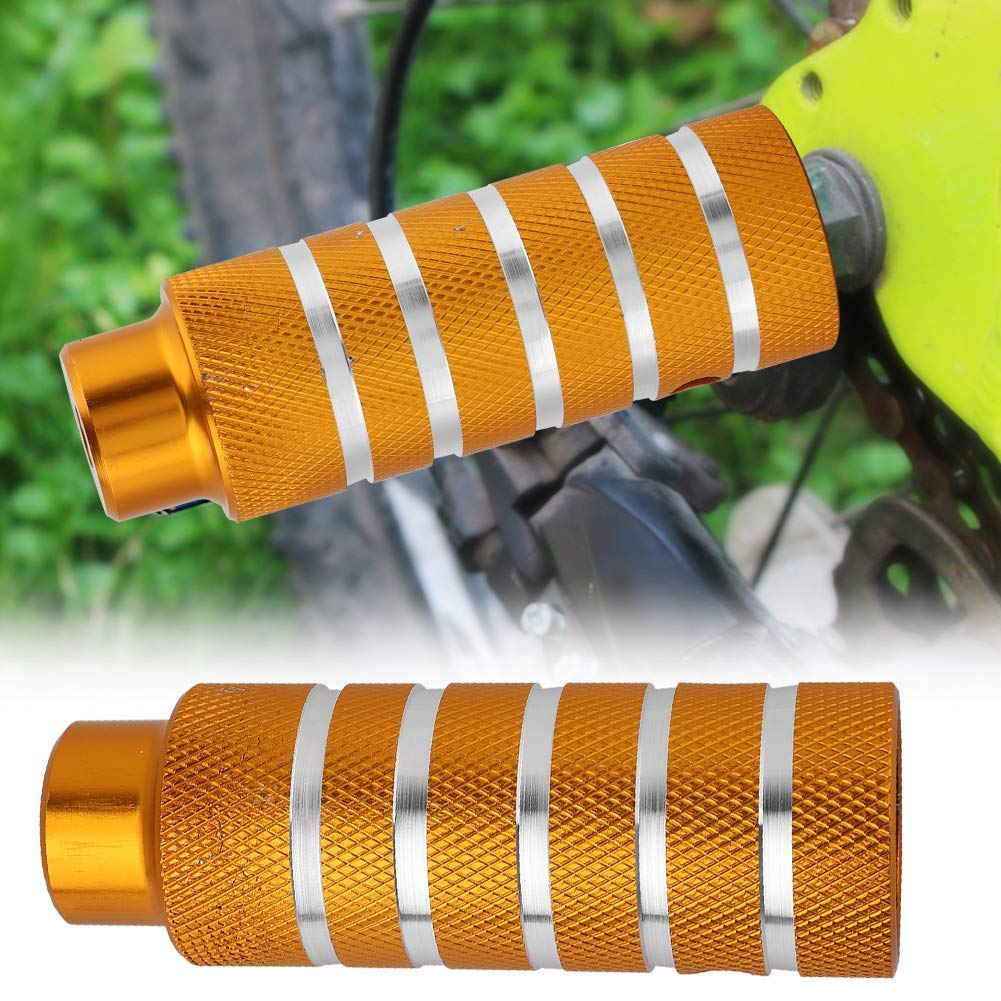 2Pcs Pegs, Metal Heavy Duty Foot Stand Pegs Rear Stunt Pegs Footrest (Gold)