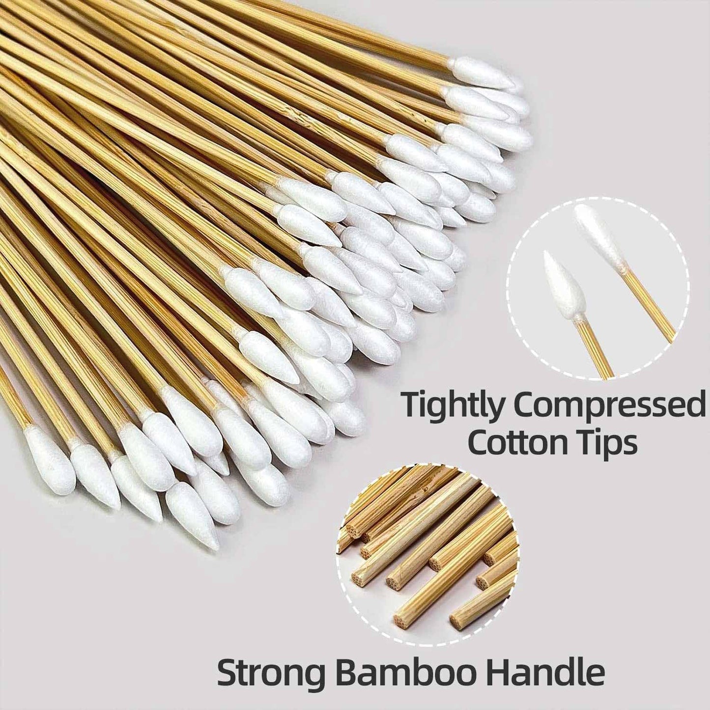 Miaozhun 500 PCS Gun Cleaning Swabs with Upgraded Sturdy 6" Long Bamboo Sticks, Gun Cleaning Supplies, Lint-Free Cotton Swabs for Firearm Cleaning, Electronic, Pet Care, Makeup (Pointed Tip)