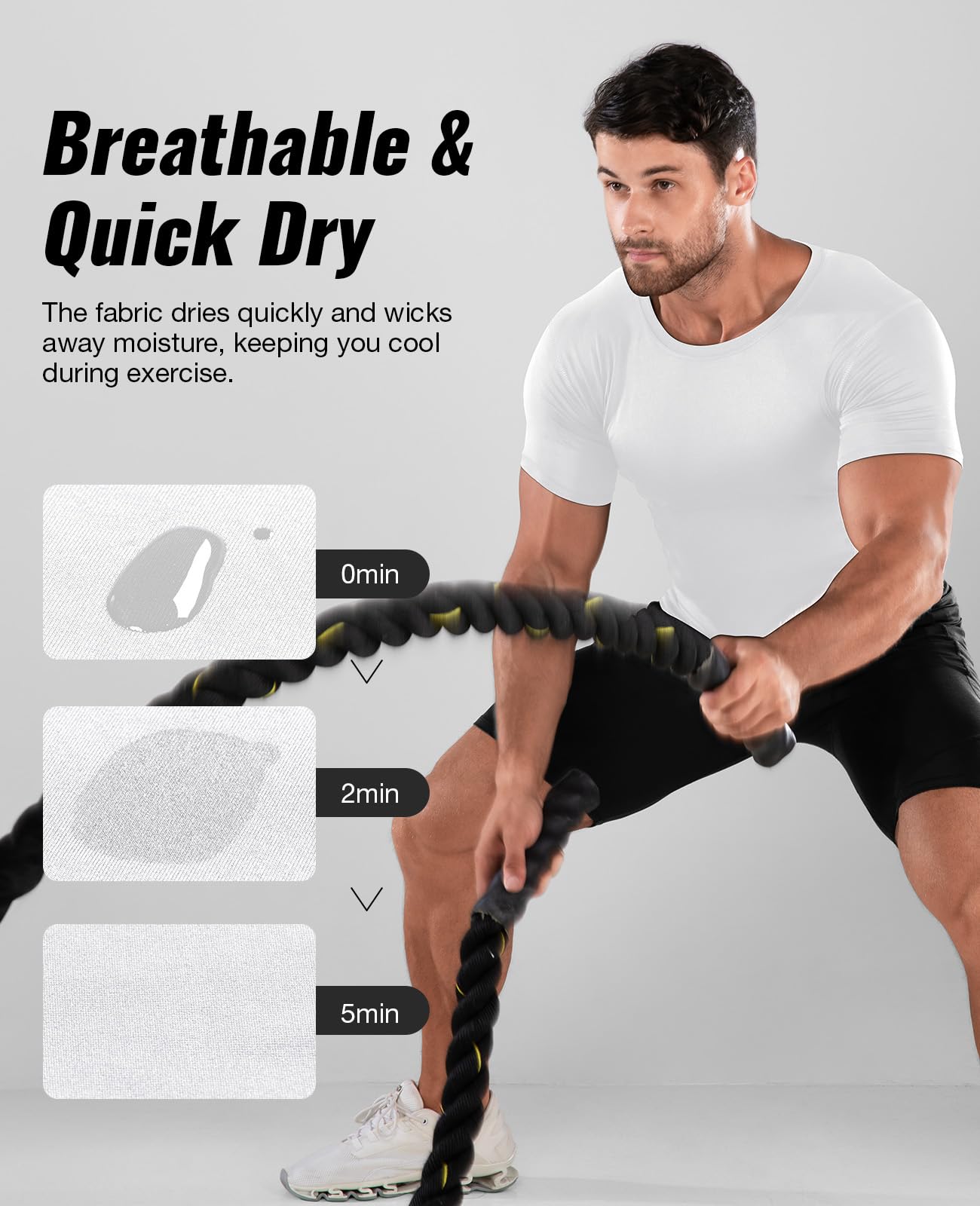 Niksa Men's Compression Shirts 1 or 4 Pack, Workout Gym Shirt Short Sleeve, Moisture Wicking Active Fit Base Layer T-Shirt
