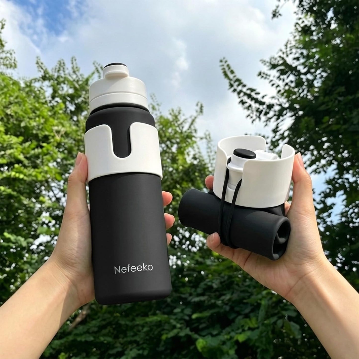 Nefeeko Collapsible Water Bottle - BPA-Free 26oz Foldable Design for Travel & Sports | Leak-Proof & Lightweight