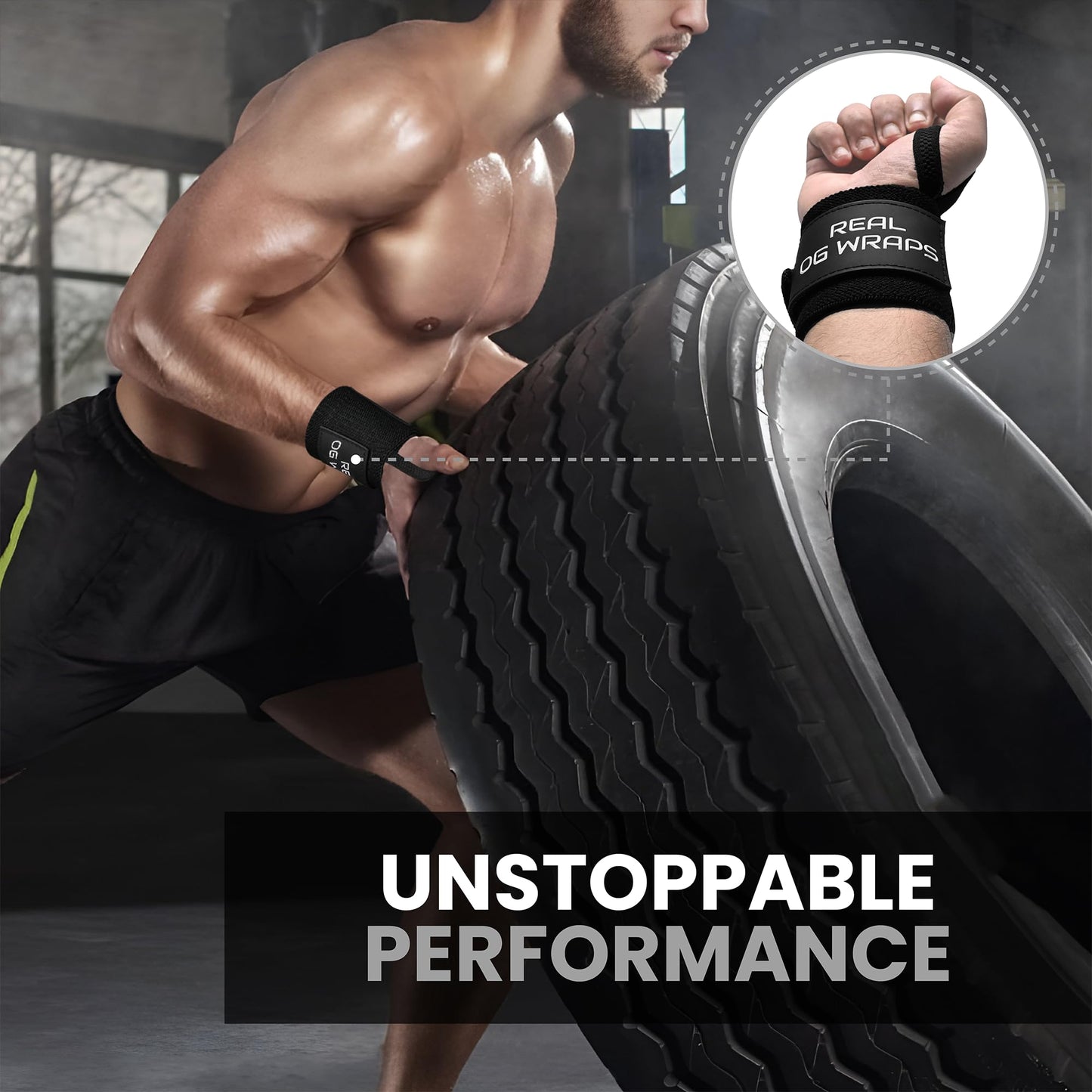 OUTRAGEAR 18" OG-Grade Wrist Wraps for Weightlifting – Heavy Duty Wrist Support with Thumb Loop & Lockdown Strap – Wrist Straps for Powerlifting, Bench Press & Gym Training(Classic Black)