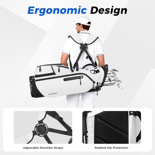 Findway 5 Way Golf Stand Bag, Lightweight Golf Bags for Men Women with Full Length Dividers Multiple Pockets Padded Dual Strap and Rain Cover Hood