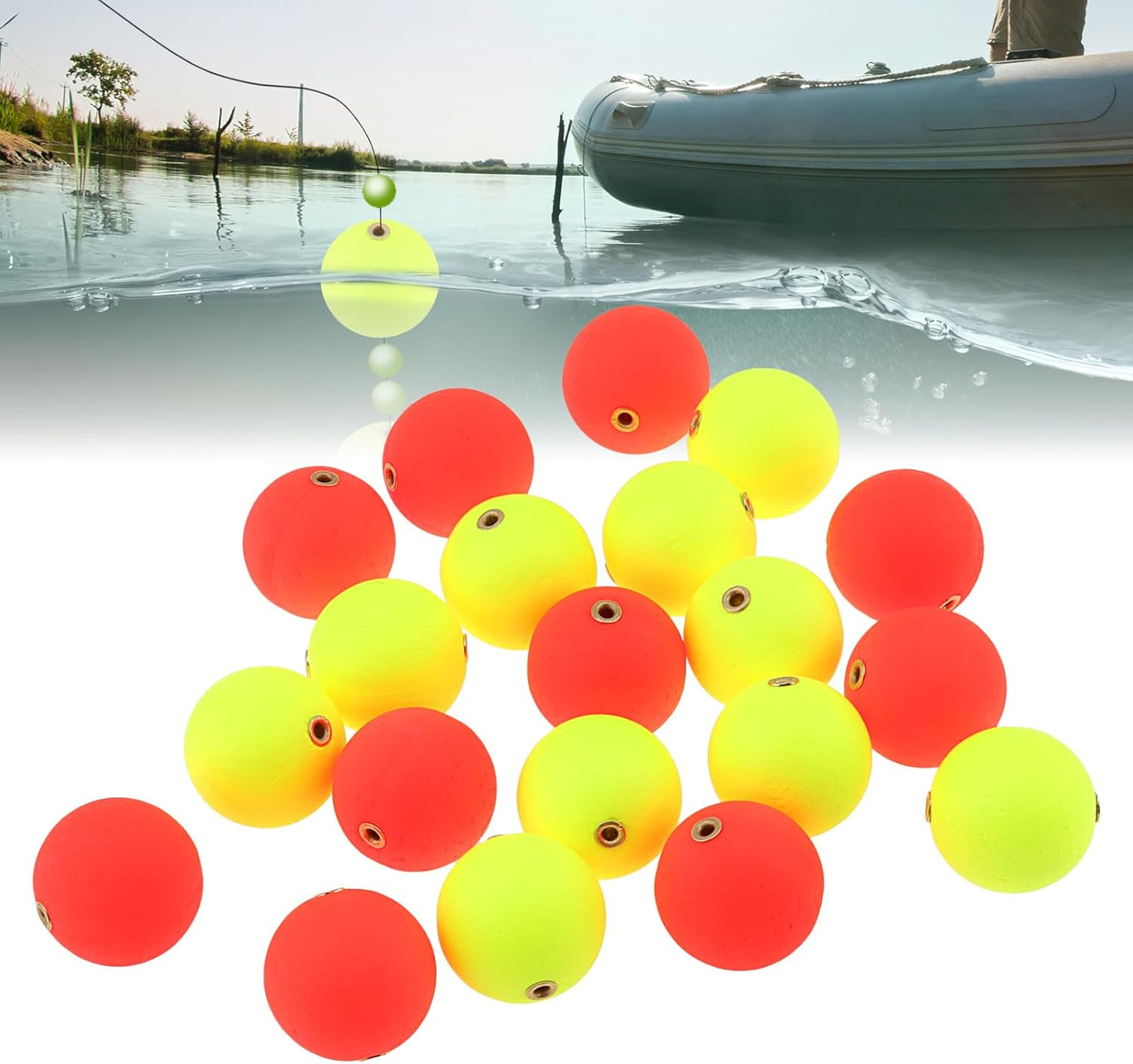OriGlam Fishing Bobber Foam Slip Floats - 20pcs Set for Crappie, Trout, Bass & Panfish | Durable Buoy Rig Stoppers
