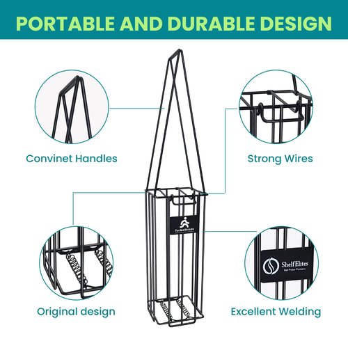 TurboStride Portable Tennis Ball Hopper, Pickleball Picker, Large Capacity, No Assembly for Easy Transport for Picking and Storage Training Tool for Ball (Non-Foldable)
