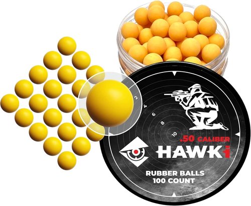 Hawki Rubber Balls - Reusable .50/.43 Cal Soft Training Balls for Paintball Guns | Less Lethal Option