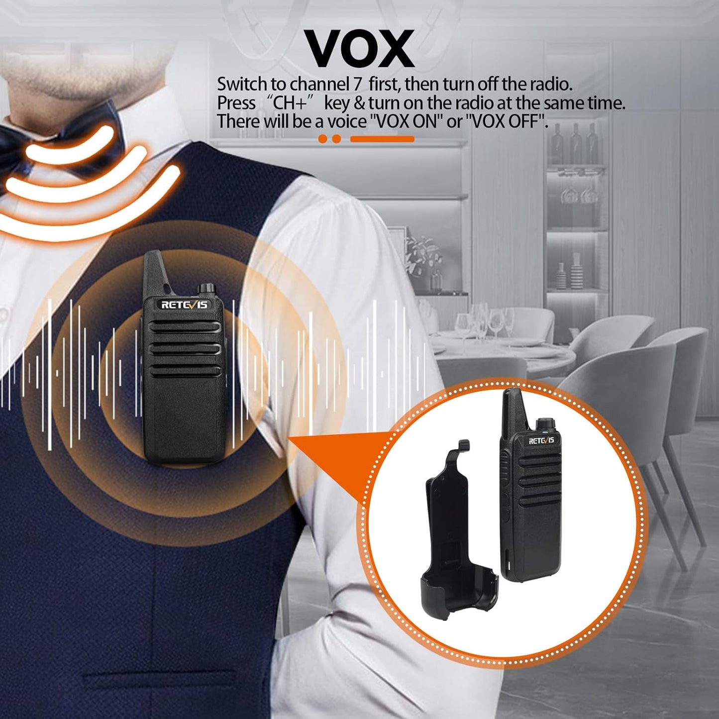 Retevis RT22 Two Way Radio - Long Range Rechargeable Walkie Talkies | Portable USB-C Charging (4 Pack)