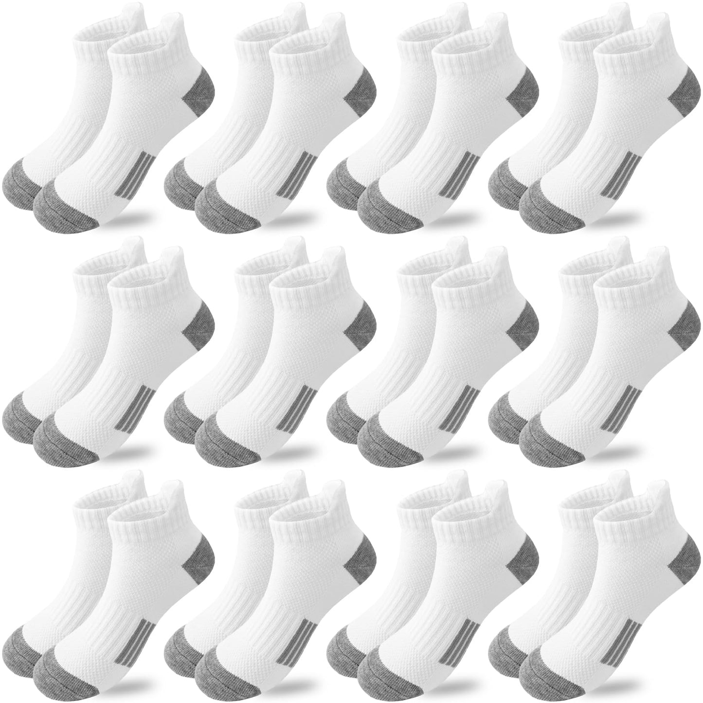 Bemeol Boys Socks 12 Pairs Ankle Socks Boy Sport Athletic Running Sock Low Cut Ankle Sock for Kids(7-10 Years)