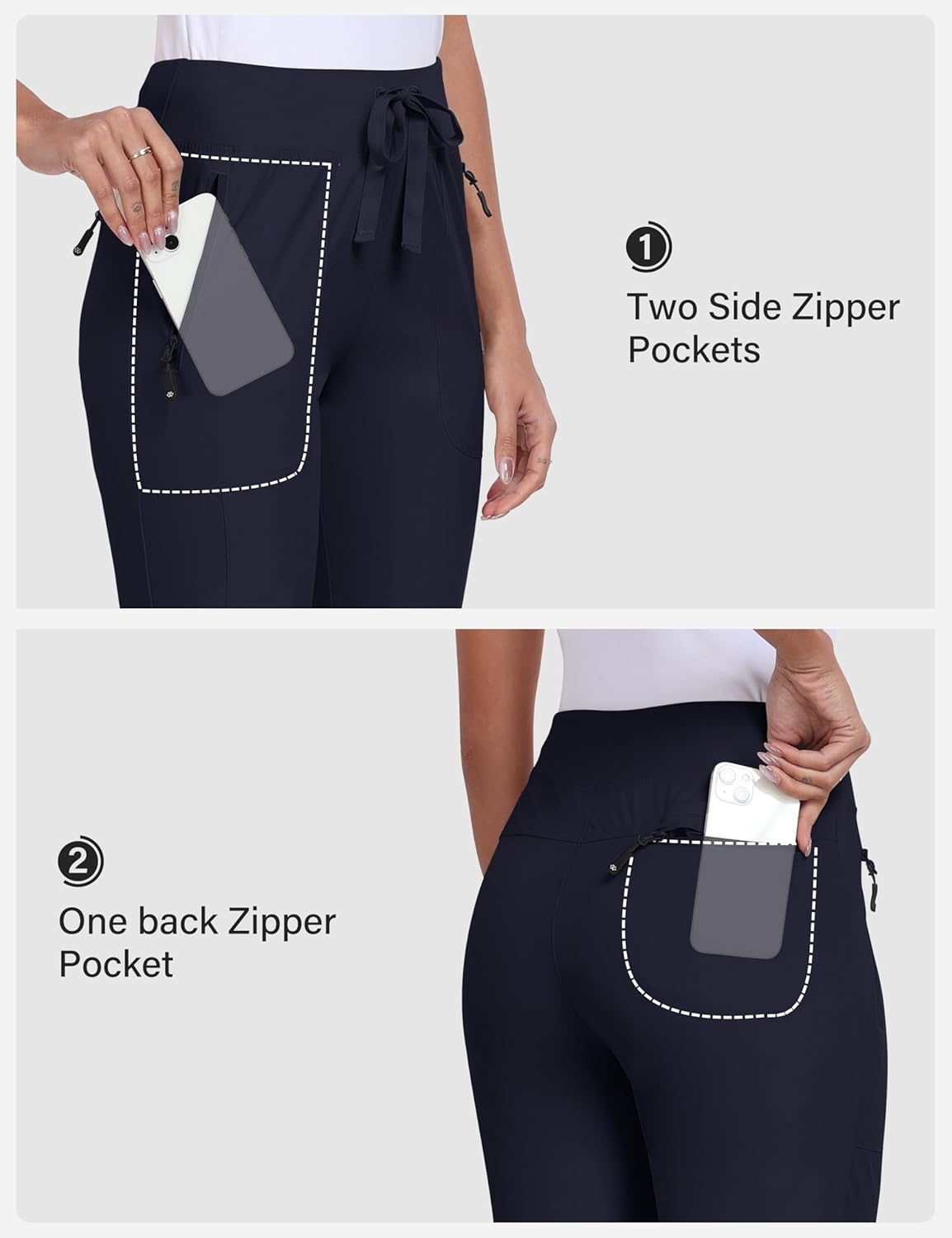 MoFiz Women's Hiking Pants - Lightweight Quick-Dry Joggers with Water Resistance & Zipper Pockets