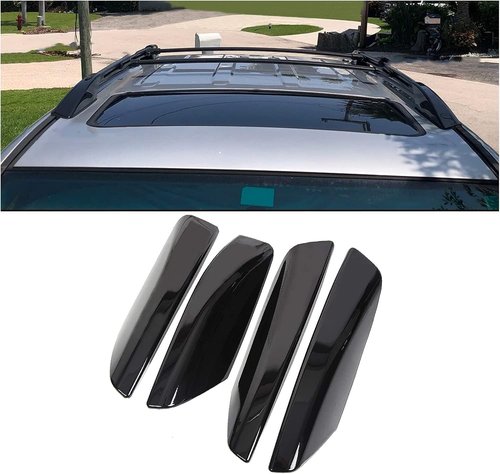 ECOTRIC 4Pcs Roof Rack Rail End Cover Shell Cap Compatible with 2003-2009 Toyota 4Runner SW4 N210 Black Roof Rail Bar Cover Shell Protection