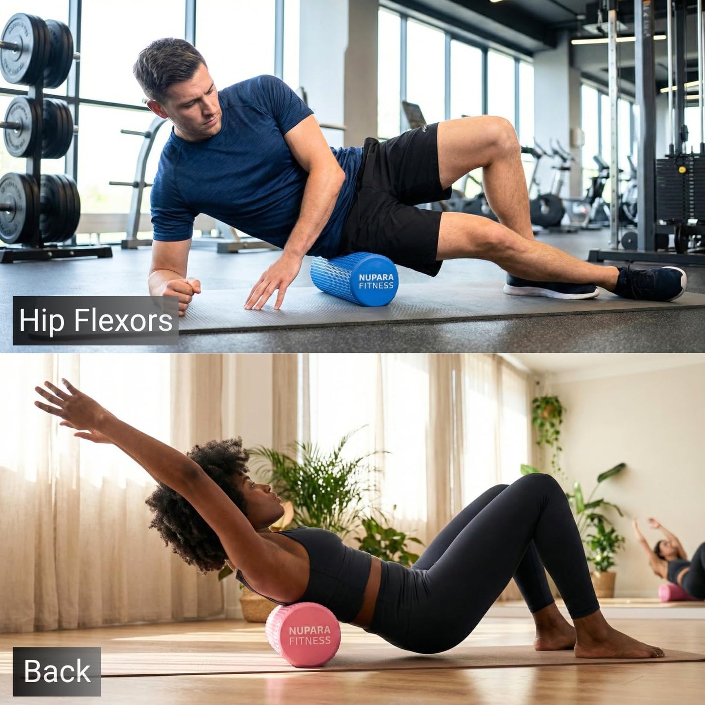 Skiennix Foam Roller - Deep Tissue Muscle Relief for Back & Legs | 18 Inch Dark Blue
