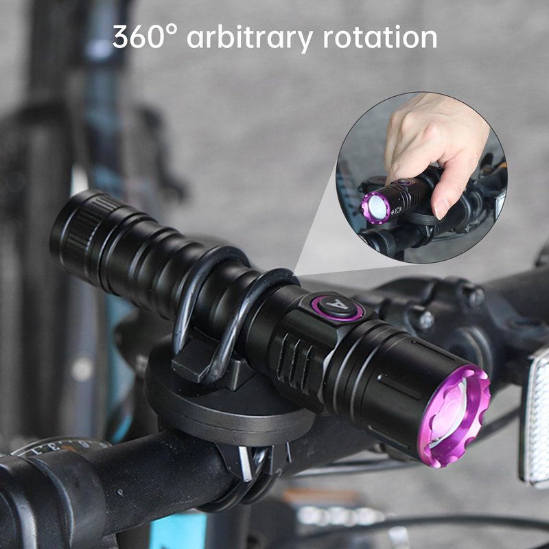 Tobefore 3Pcs Universal Bike Flashlight Mount, Adjustable Clamp for Flashlight, 360 Degree Adjustable Cycling Torch Stand for Road&Mountain Bike
