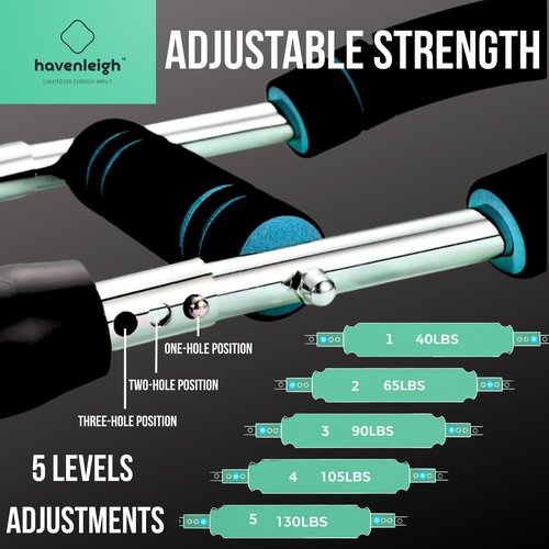 Havenleigh Adjustable Arm Exerciser, Chest Expander, Twister Bar for Biceps Triceps, Versatile Muscular Strength Enhancer, Upper Body Workout, Portable Home Fitness Equipment (Limitless Blue)