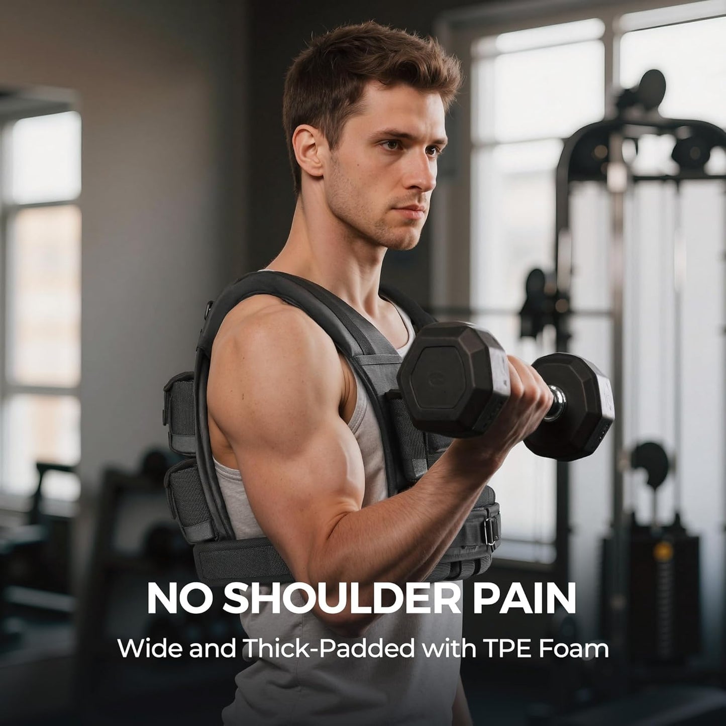 PACEARTH Adjustable Weighted Vest - 20lb to 44lb for Strength Training, CrossFit & Running | Black